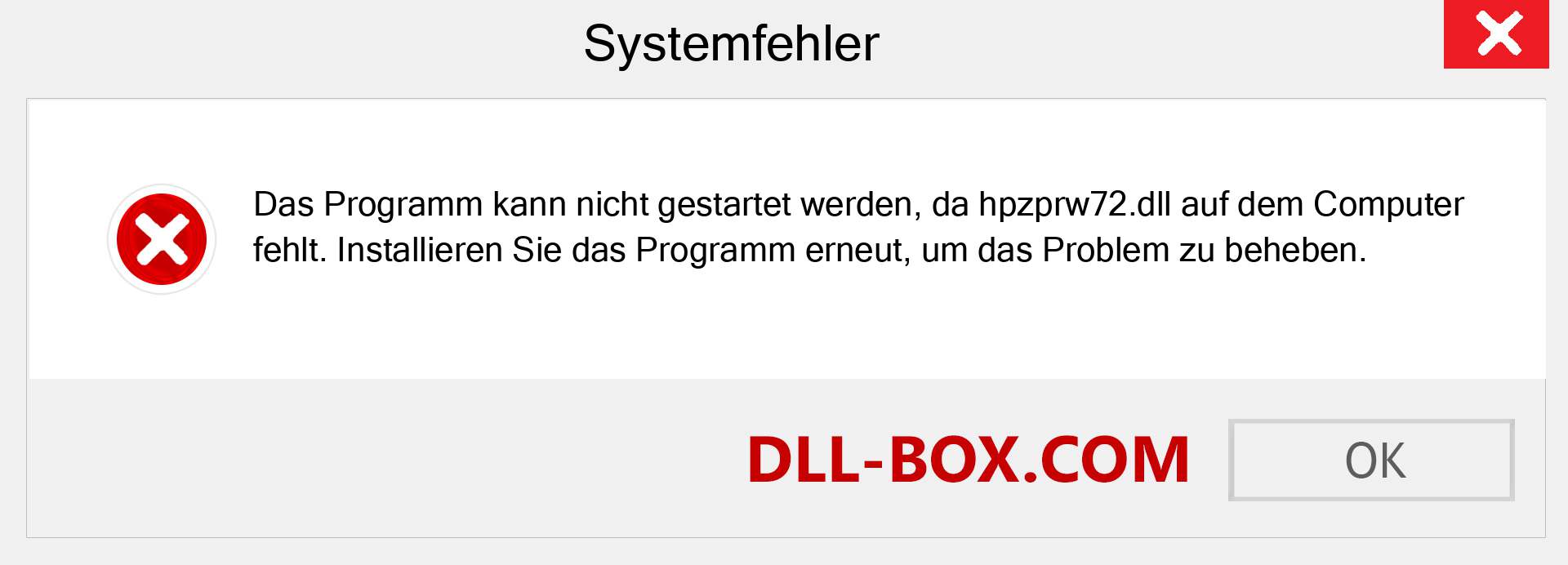 hpzprw72.dll-Datei fehlt?. Download für Windows 7, 8, 10 - Fix hpzprw72 dll Missing Error unter Windows, Fotos, Bildern